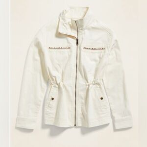 Old navy Embroidered Canvas Utility Zip Jacket